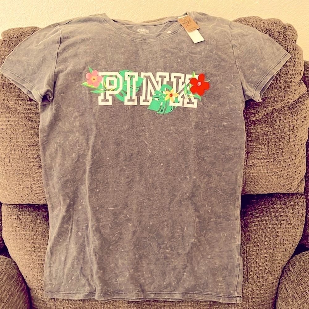 PINK shirt, size M, gray, new with tags